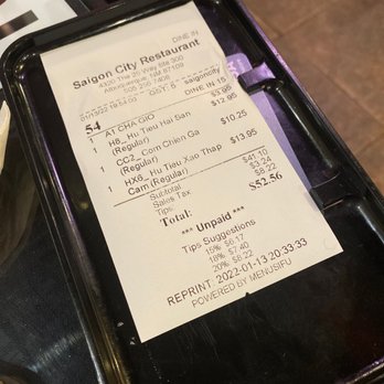 Saigon City Restaurant - 20% Tip automatically included? Hmmm would have been nice to come up with the number myself based on how the service was. - Vietnamese Near Me - Albuquerque, New Mexico