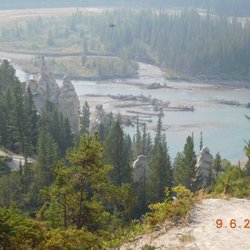 Hoodoos Viewpoint - Bow river in background