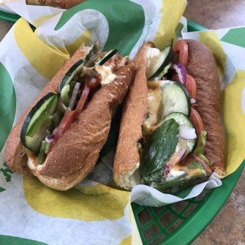 Subway - two sub sandwiches in a basket on a table - Sandwiches Near Me - Ephrata, Washington