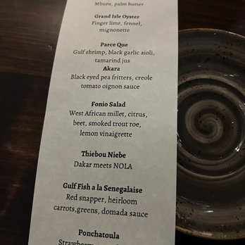 Dakar - Menu 12/31/22 - Senegalese Near Me - New Orleans, Louisiana