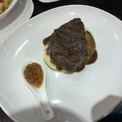 Ivanhoe Tavern Charcoal Grill Steakhouse - Eye Fillet on a bed of creamy mashed potatoes