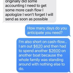 Mikes Boat Rental - Text message with Mike - Scam!