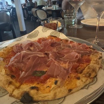 Doppio - Pizza margherita with amazing hand sliced prosciutto on top (special order because we are annoying) - Pizza Near Me - New Canaan, Connecticut Doppio - Pizza margherita with amazing hand sliced prosciutto on top (special order because we are annoying) - Pizza Near Me - New Canaan, Connecticut