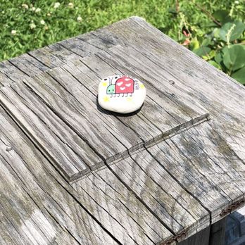 Louisa May Alcott's Orchard House - I left a friendly rock at the home in hopes someone found it and brightened up their day.  It was painted by my friend, Ivonne Portas. - Museums Near Me - Concord, Massachusetts