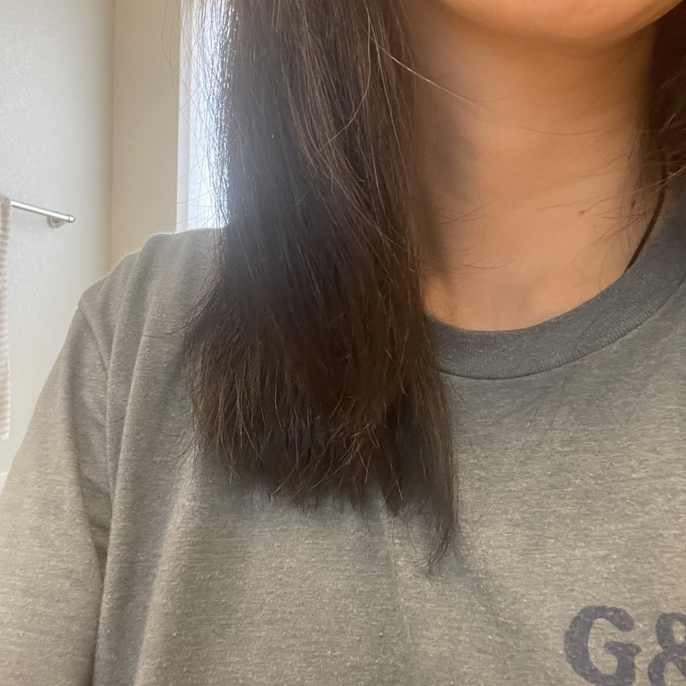 I don't think my hairstyle is that complicated... Chunk of hair was not the same length I don't think my hairstyle is that complicated... Chunk of hair was not the same length