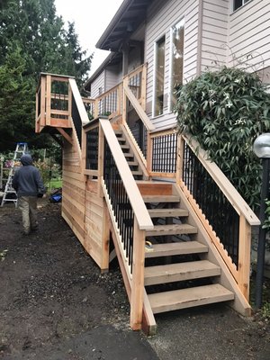 Stairs - Currently specializing in decks, stairs, rails, fencing and gates. Stairs - Currently specializing in decks, stairs, rails, fencing and gates.