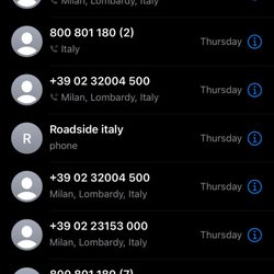 Avis - Screenshot of my phone logs to Avis Customer Service for Roadside assistance