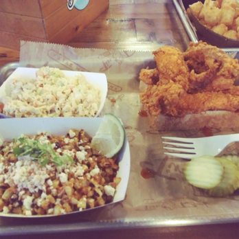 Tin Roof - Nashville chicken, street corn, Cole slaw (bland) - Bars Near Me - Myrtle Beach, South Carolina Tin Roof - Nashville chicken, street corn, Cole slaw (bland) - Bars Near Me - Myrtle Beach, South Carolina