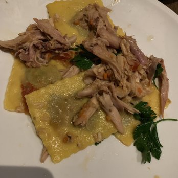 Coltivare - Swiss chard ravioli with rabbit ragu. Probably could have used a bit more butter, or a more substantial sauce. - Italian Near Me - Houston, Texas Coltivare - Swiss chard ravioli with rabbit ragu. Probably could have used a bit more butter, or a more substantial sauce. - Italian Near Me - Houston, Texas