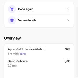 This was on the app. what they quoted. They told my daughter after it's $105 for just nails +20 French tip + design and no pedicure.