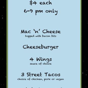 Space Room Lounge - Happy hour menu as of May 2018 - Lounges Near Me - Portland, Oregon