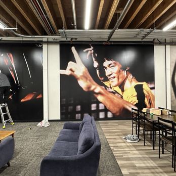 Phenom Wallcovering - Three Photowall wallpapers installed. We plan to paint the wall around the wallpapers black. - Wallpapering Near Me Phenom Wallcovering - Three Photowall wallpapers installed. We plan to paint the wall around the wallpapers black. - Wallpapering Near Me