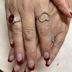 Angel Nails & Spa - Beautiful sexy red & gold French for Christmas