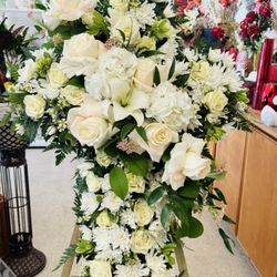 Brea Florist - All white with light peach touches cross