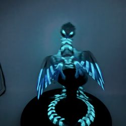 The Family 3D Biz - Articulating Phoenix ice glow-in-the-dark with sand, completely articulating
