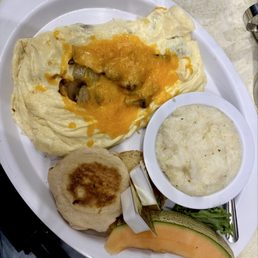 Cheddar, Onions And Sauteed Mushroom Omelet