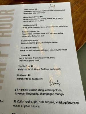 Menu photo 1 Bar Verona Washington, MI