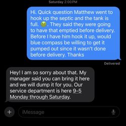 Blue Compass - Text response from Blue Compass when they did not do what they said and intend to burden the customers.