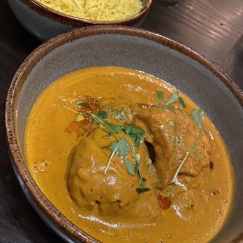 ROOP Chicago Innovative Indian Restaurant & Cocktail Bar - *BUTTER CHICKEN and SAFFRON RICE - Indian Near Me - Chicago, Illinois