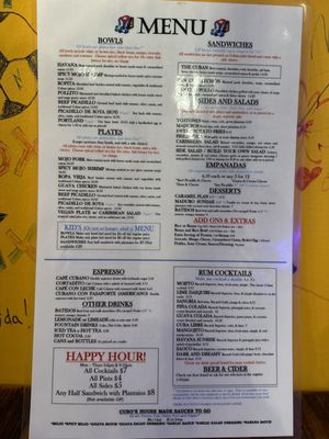 Menu photo 5 Cubo Portland, OR