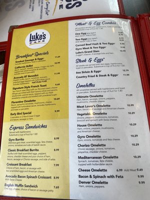 Menu photo 2 Luke's Cafe McFarland, WI