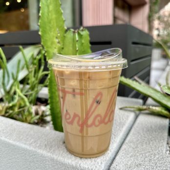Tenfold Coffee - Iced latte with pistachio milk - Coffee & Tea Near Me - Houston, Texas