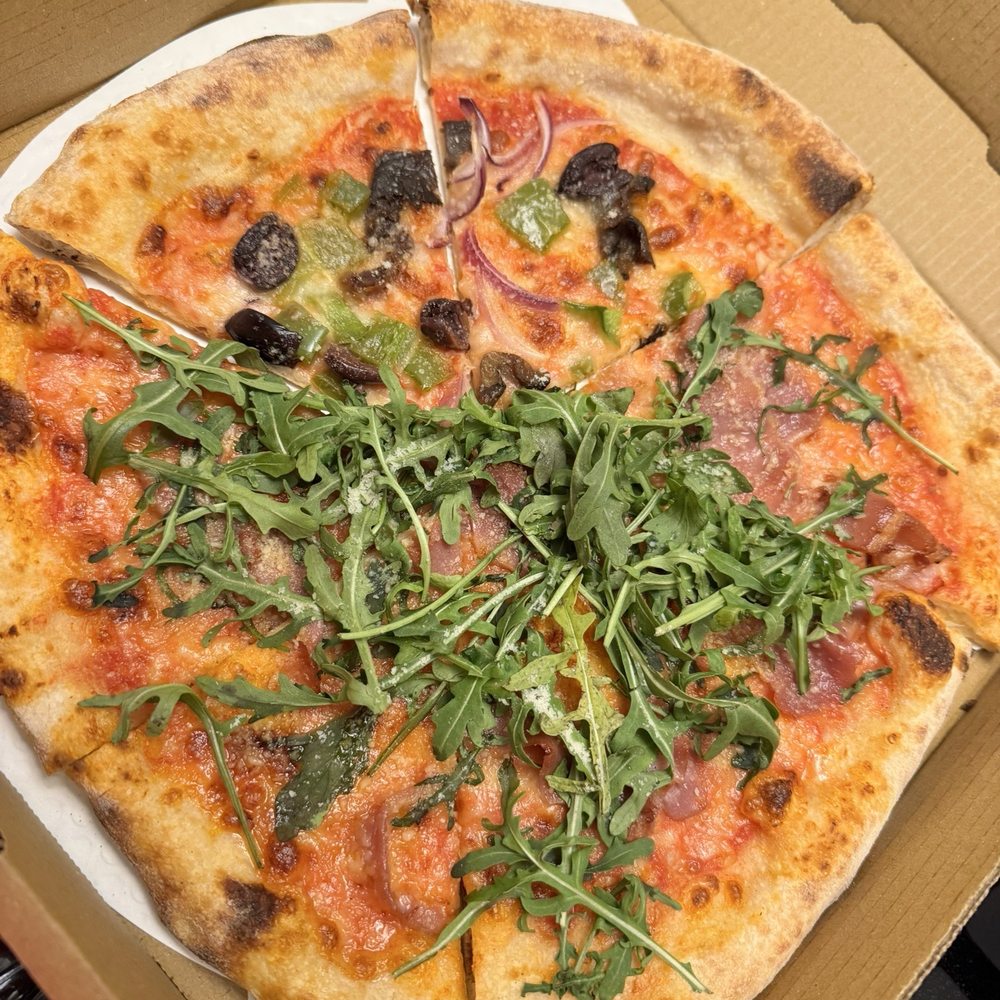 Sour Street Pizza - Veggie & Prosciutto & Arugula - Pizza Near Me - Norfolk, Virginia Sour Street Pizza - Veggie & Prosciutto & Arugula - Pizza Near Me - Norfolk, Virginia