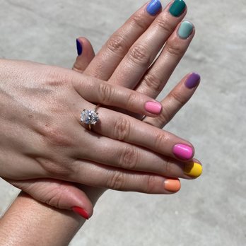 Fizz Nails Lounge - Rainbow manicure - Nail Salons Near Me - Houston, Texas