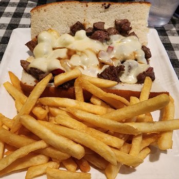 Alexus Steakhouse & Tavern - Red Hawk Steak Sandwich (with Fries) - Steakhouses Near Me - Clifton, New Jersey