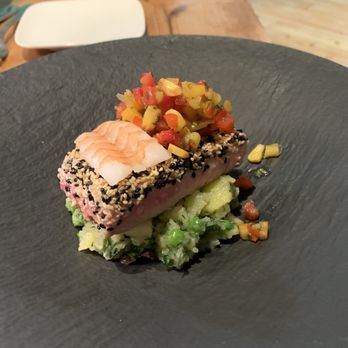 Birchrunville Store Cafe - Ahi tuna saku steak and ebi shrimp. - French Near Me - Birchrunville, Pennsylvania Birchrunville Store Cafe - Ahi tuna saku steak and ebi shrimp. - French Near Me - Birchrunville, Pennsylvania