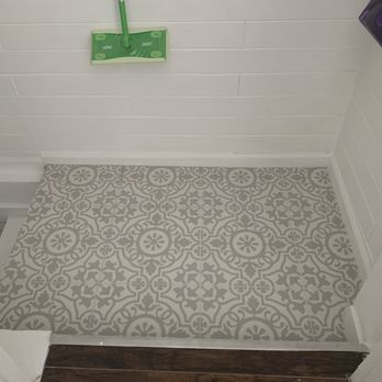 Chicago Tile Services - Landing at the top of the basement stairs. - Tiling Near Me - Chicago, Illinois