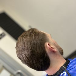 High Rising Barbershop - Low taper , rounded back mullet