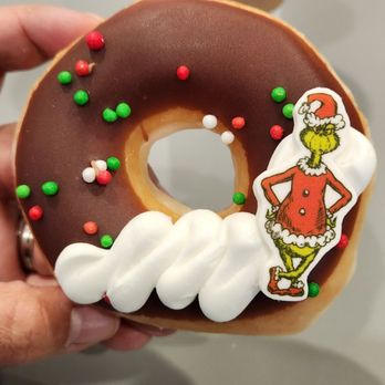 Krispy Kreme - Grinch Christmas donut. - Donuts Near Me - South Pasadena, California