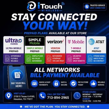 I Touch Wireless - Bill payments activation - Mobile Phone Repair Near Me - Houston, Texas I Touch Wireless - Bill payments activation - Mobile Phone Repair Near Me - Houston, Texas