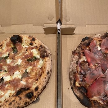Anello - Bianca pizza on the left. - Pizza Near Me - Tucson, Arizona