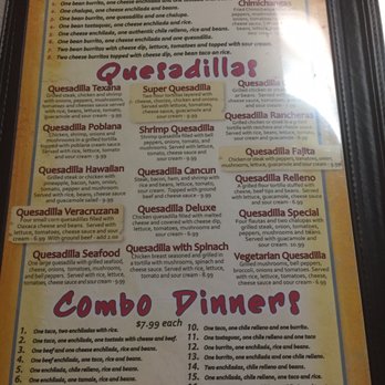 Tres Hermanos - Menu 4/29/17 - Mexican Near Me - Greenup, Kentucky