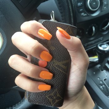 LUXXE Nails & Spa - full acrylic coffin shaped nail set w/regular OPI "no tan lines" by Julie! - Waxing Near Me - Dedham, Massachusetts