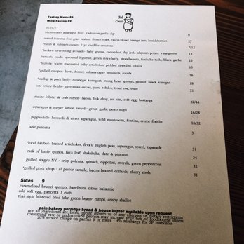 3rd Cousin - menu. May 2017 - New American Near Me - San Francisco, California