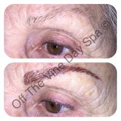 Off The Vine Day Spa - 11-12-15 - 70 year young client opts for permanent brows... "Can't believe I didn't do this years ago..."