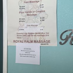 Royal Palm Massage - Price