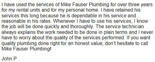 Slide of Mike Fauser Plumbing