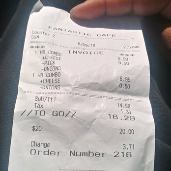 Fantastic Cafe - Receipt for proof - Cafes Near Me - Westminster, California Fantastic Cafe - Receipt for proof - Cafes Near Me - Westminster, California
