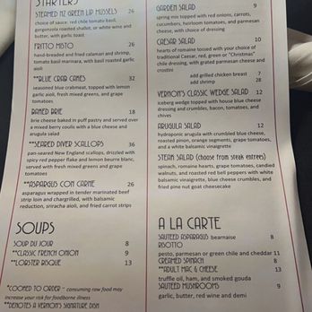 Vernon's Speakeasy - Menú - Steakhouses Near Me - Los Ranchos, New Mexico