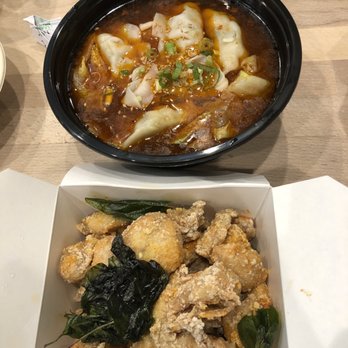 Early Bird Cafe - Dumplings in Hot & Sour Soup and Popcorn Chicken - Dim Sum Near Me - Kirkland, Washington
