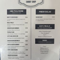 Speed Trap Shake Shop - Menu