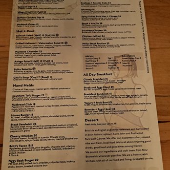 Britt's Pub and Eatery - Menu - Canadian (New) Near Me - Saint John, New Brunswick