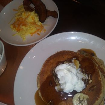 Another Broken Egg Cafe - Banana Foster with baked bacon and eggs - Breakfast & Brunch Near Me - Delray Beach, Florida
