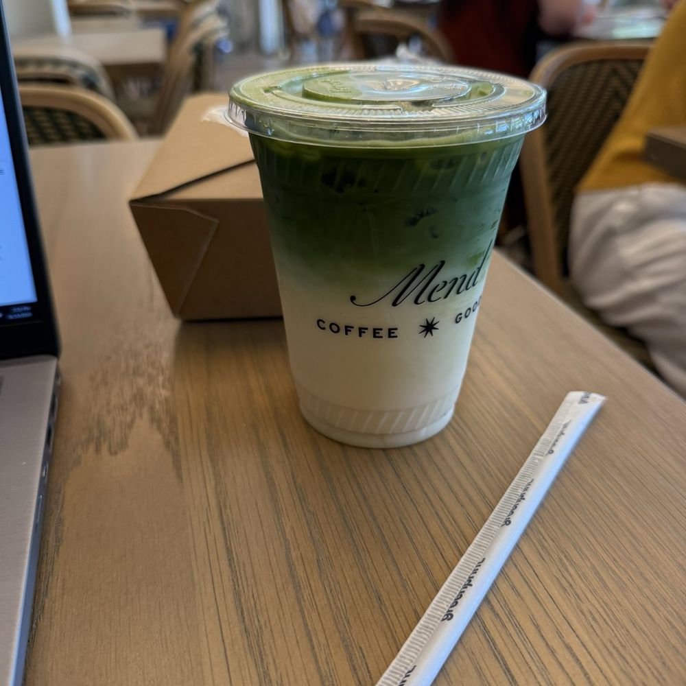 Peach matcha iced latte Peach matcha iced latte