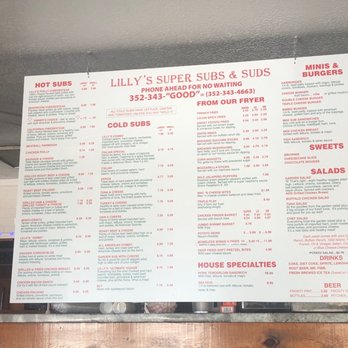 Lilly's Super Subs - Menu - Sandwiches Near Me - Leesburg, Florida Lilly's Super Subs - Menu - Sandwiches Near Me - Leesburg, Florida