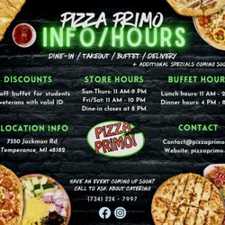 Pizza Primo - Store information